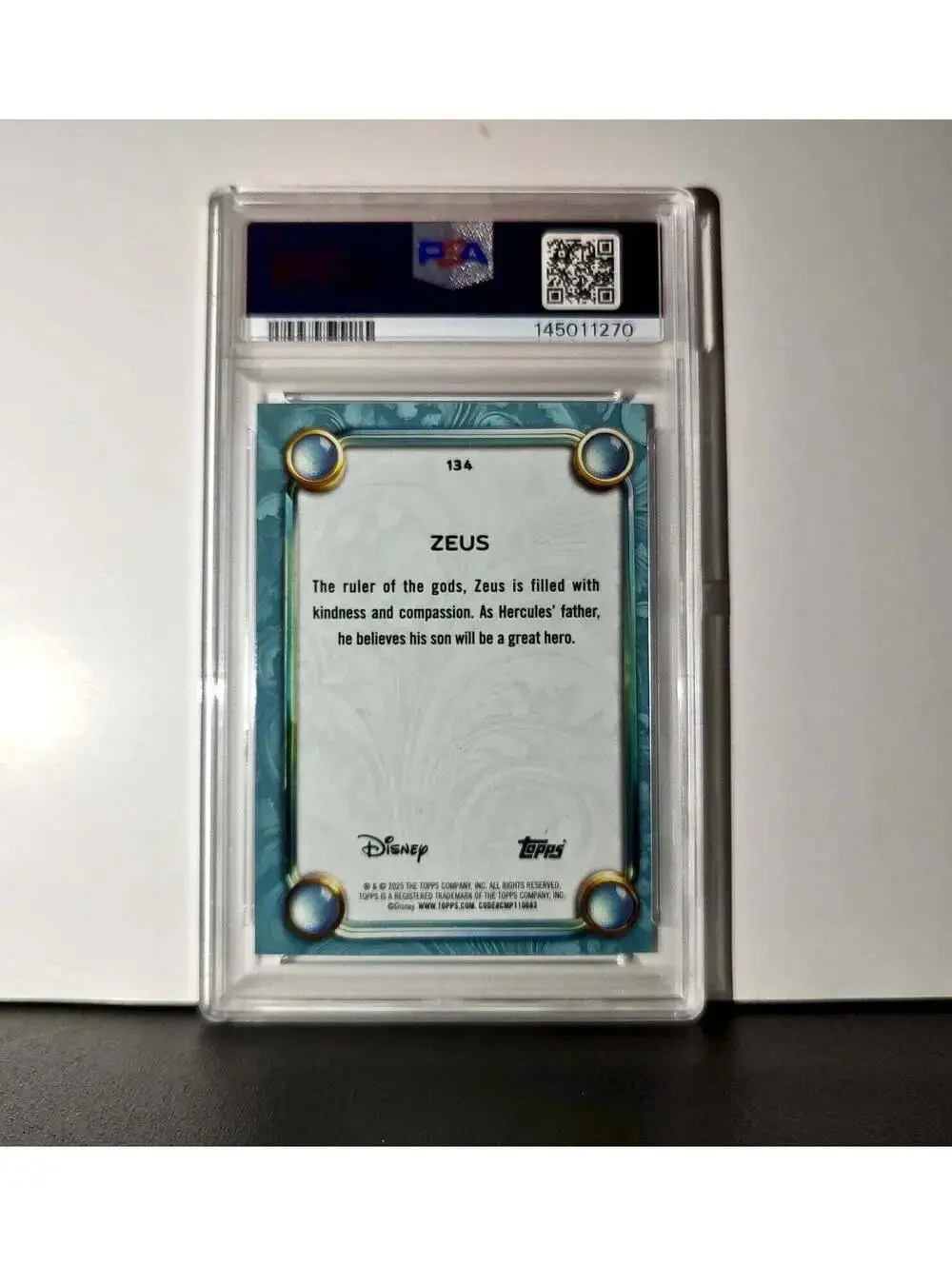 Zeus 2025 Topps Disney Wonder #134 Diamond Card Hercules PSA  PSA 9